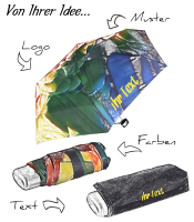 Supermini Taschenschirm für Notfälle und Reisegepäck
