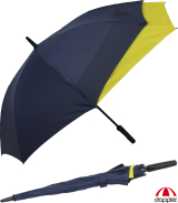 Doppler Stockschirm Fiber mit Automatik Move - navy-yellow