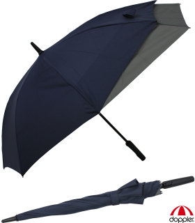 Doppler Stockschirm Fiber mit Automatik Move - navy-grey