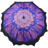 Damen Stockschirm Flower mit Auf-Automatik - lila
