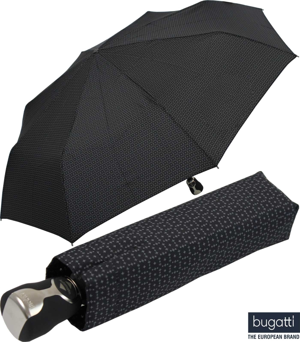 bugatti Gran Turismo XL Schirm Regenschirm Taschenschirm Schwarz Heat Stamp Neu 