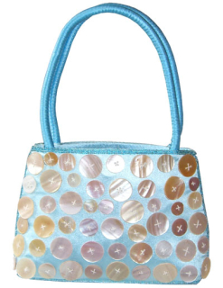 Tasche mit Knopfdesign aqua