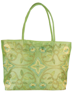 City-Bag aus mindgruener Seide