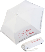 iX-brella Mini Hochzeits-Taschenschirm Amor mit reflektierender Borte personalisiert mit Namen