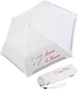 iX-brella Mini Hochzeits-Taschenschirm Amor mit reflektierender Borte personalisiert mit Namen