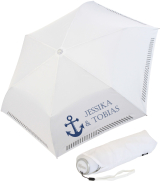 iX-brella Mini Hochzeits-Taschenschirm Anker mit reflektierender Borte personalisiert mit Namen