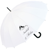 iX-brella 16-teiliger Hochzeitsschirm mit Automatik Vögel personalisiert mit Namen