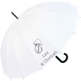 iX-brella 16-teiliger Hochzeitsschirm mit Automatik Herz und Anker personalisiert mit Namen