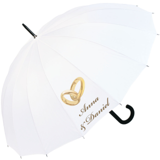 iX-brella 16-teiliger Hochzeitsschirm mit Automatik Ringe personalisiert mit Namen