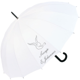 iX-brella 16-teiliger Hochzeitsschirm mit Automatik Tauben personalisiert mit Namen