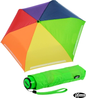 iX-brella Mini Kinderschirm Safety Reflex extra leicht - Regenbogen