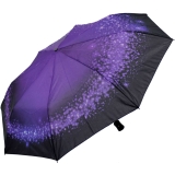 Regenschirm groß stabil mit Automatik schwarz bedruckt - funky glitter - Taschenschirm