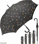 Regenschirm schwarz bedruckt - bikini dots &amp; stripes