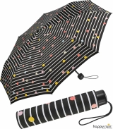 Regenschirm schwarz bedruckt - bikini dots & stripes - Taschenschirm Handöffner