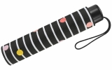 Regenschirm schwarz bedruckt - bikini dots & stripes - Taschenschirm Handöffner