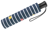 Regenschirm navy blau bedruckt - bikini dots & stripes - Taschenschirm Auf-Automatik