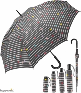 Regenschirm grau bedruckt - bikini dots & stripes