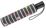 Regenschirm grau bedruckt - bikini dots & stripes - Taschenschirm Auf-Zu-Automatik