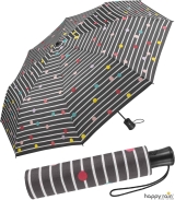 Regenschirm grau bedruckt - bikini dots & stripes - Taschenschirm Auf-Automatik