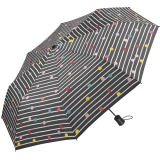 Regenschirm grau bedruckt - bikini dots & stripes - Taschenschirm Auf-Automatik