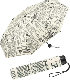 Regenschirm bedruckt - newspaper - Taschenschirm Handöffner