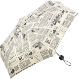 Regenschirm bedruckt - newspaper - Mini-Taschenschirm Handöffner