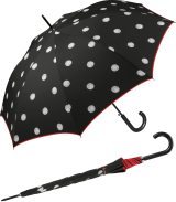 Regenschirm schwarz bedruckt - black & white dots - Stockschirm Automatik
