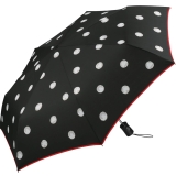Regenschirm schwarz bedruckt - black & white dots - Taschenschirm Auf-Zu-Automatik
