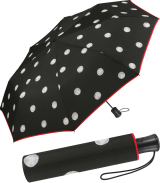 Regenschirm schwarz bedruckt - black & white dots -...