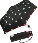 Regenschirm schwarz bedruckt - black & white dots - Mini-Taschenschirm Handöffner