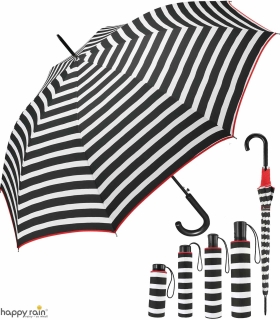 Regenschirm schwarz bedruckt - black & white stripes