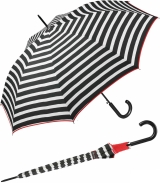 Regenschirm schwarz bedruckt - black & white stripes...