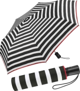 Regenschirm schwarz bedruckt - black & white stripes - Taschenschirm Auf-Zu-Automatik