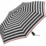 Regenschirm schwarz bedruckt - black & white stripes - Taschenschirm Auf-Zu-Automatik