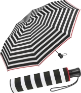 Regenschirm schwarz bedruckt - black & white stripes - Taschenschirm Auf-Automatik