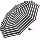 Regenschirm schwarz bedruckt - black & white stripes - Taschenschirm Handöffner