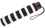 Regenschirm schwarz bedruckt - black & white stripes - Taschenschirm Handöffner