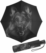 Regenschirm mit Auf-Automatik schwarz bedruckt - dog -...
