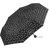 Regenschirm schwarz mit Farbwechsel bei Nässe - Rain Drops - Mini-Taschenschirm Handöffner