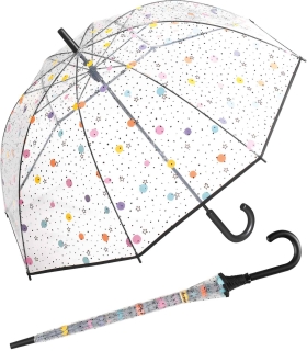 Glockenschirm transparent bunt bedruckt Dots - Stars