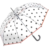 Stockschirm Automatik transparent black - Dots