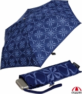 Doppler Damen Taschenschirm Mini Carbonsteel Slim Bloom - blau