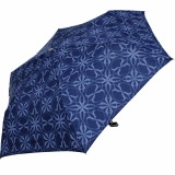 Doppler Damen Taschenschirm Mini Carbonsteel Slim Bloom - blau