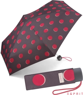 Esprit Super Mini Taschenschirm Petito Moon Dots - Claret Red