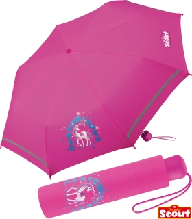 Scout Kinder-Taschenschirm mit reflektierenden Streifen Lilac Unicorn