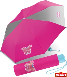 Scout Kinder-Taschenschirm mit reflektierendem Element Butterfly
