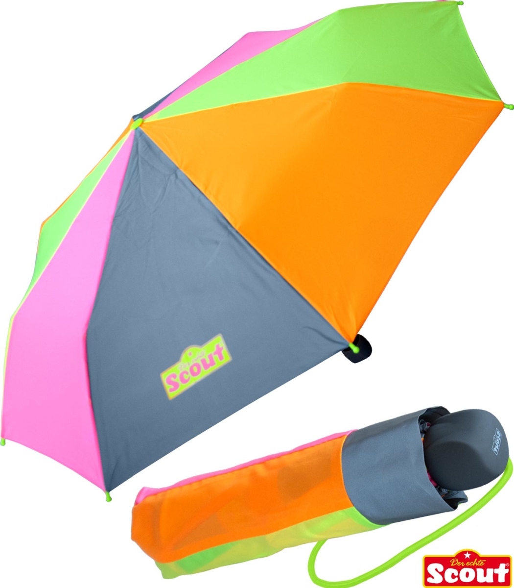 Scout Regenschirm Kinderschirm Taschenschirm Schulmappe safety reflex Big Orca