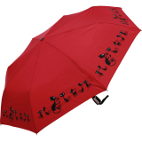 Doppler Damen Taschenschirm mit Auf-Zu-Automatik Magic Fiber Cats - red