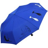 Doppler Damen Taschenschirm mit Auf-Zu-Automatik Magic Fiber Cats Best Friends - blue