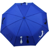 Doppler Damen Taschenschirm mit Auf-Zu-Automatik Magic Fiber Cats Best Friends - blue